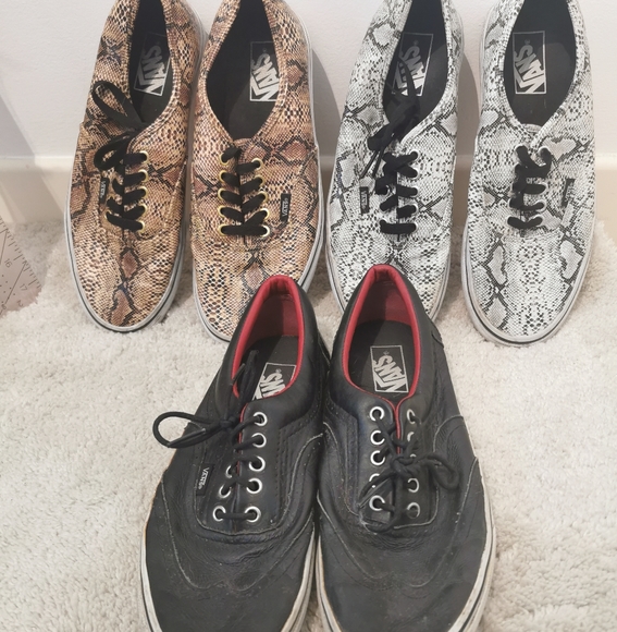 Vans Shoes - 3 pairs of vans black and animal prints